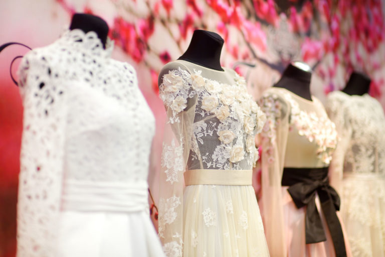 Wedding dresses on a mannequins